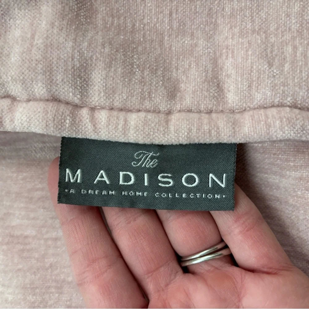 Madison Maya Mauve Pink Velvet Throw Pillow Sham Cover Set 20” Square